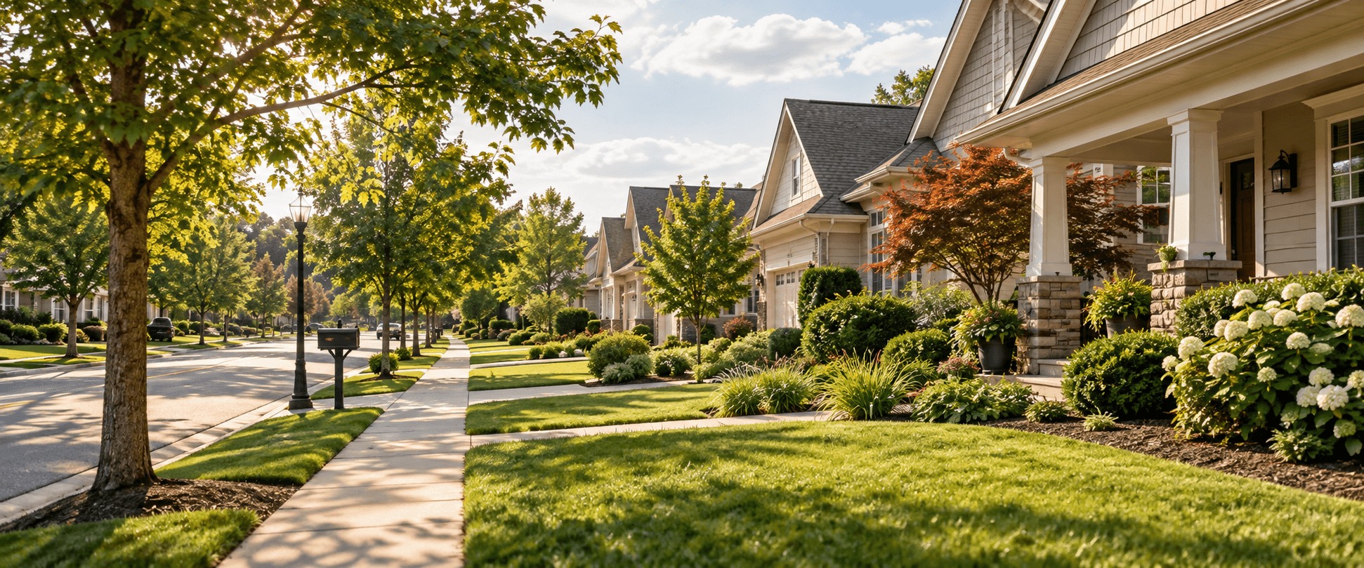 Neighborhood homes and local community